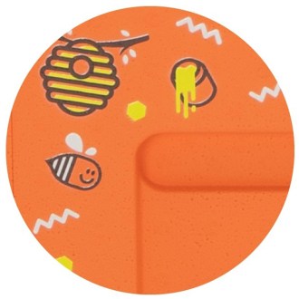 Dadant OPTIMA Hive, varnished (orange), printed - bee, disassembled