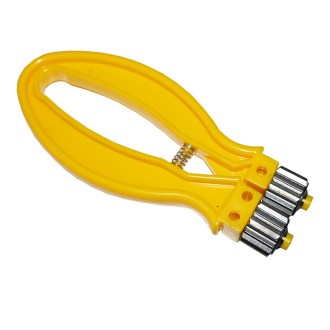 Plastic curved frame wire crimper