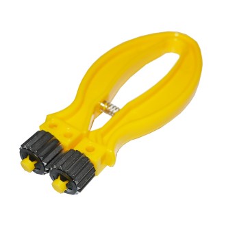 Plastic curved frame wire crimper
