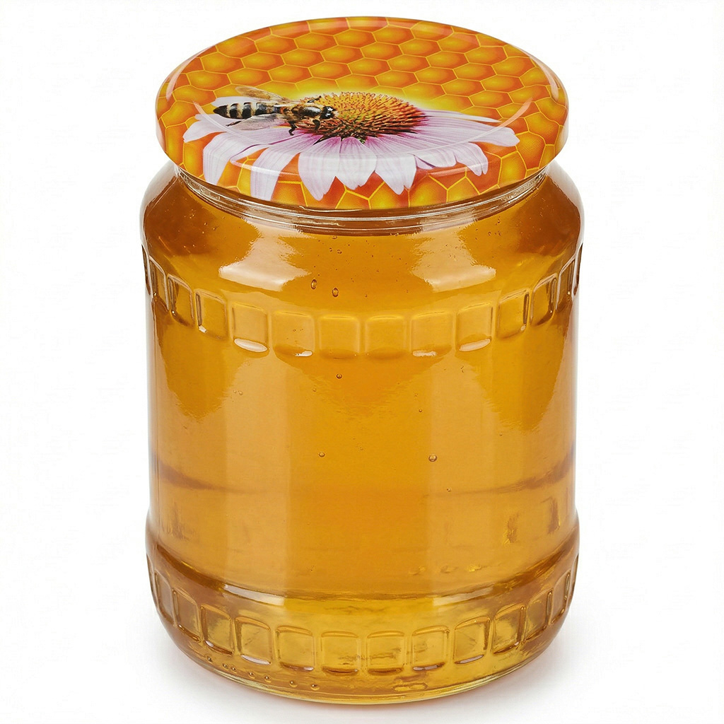 Jar lid TO 82 - bee on pink daisy - HO2