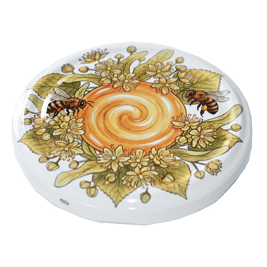 Twist-off lid TO 82 - Bees, linden and honey - HOJ1