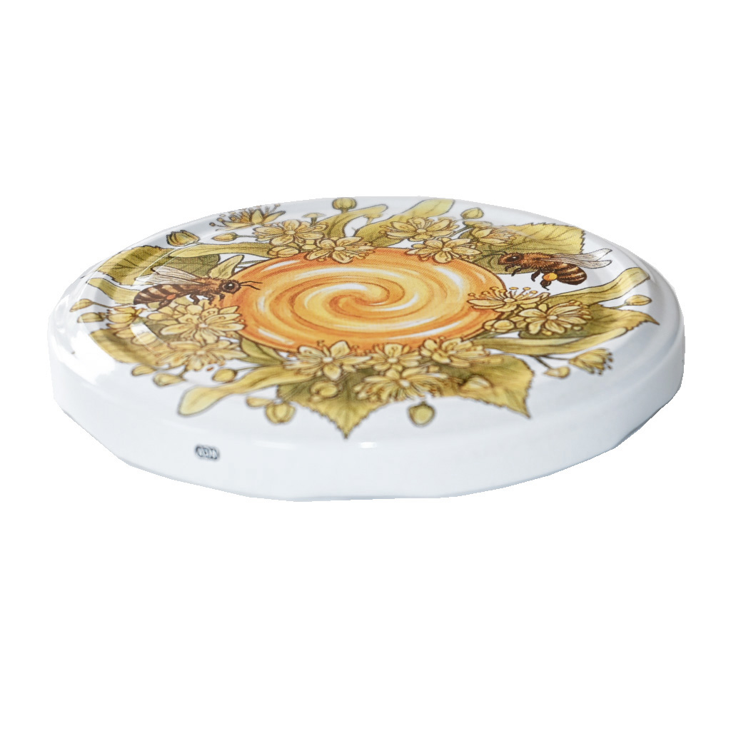 Twist-off lid TO 82 - Bees, linden and honey - HOJ1