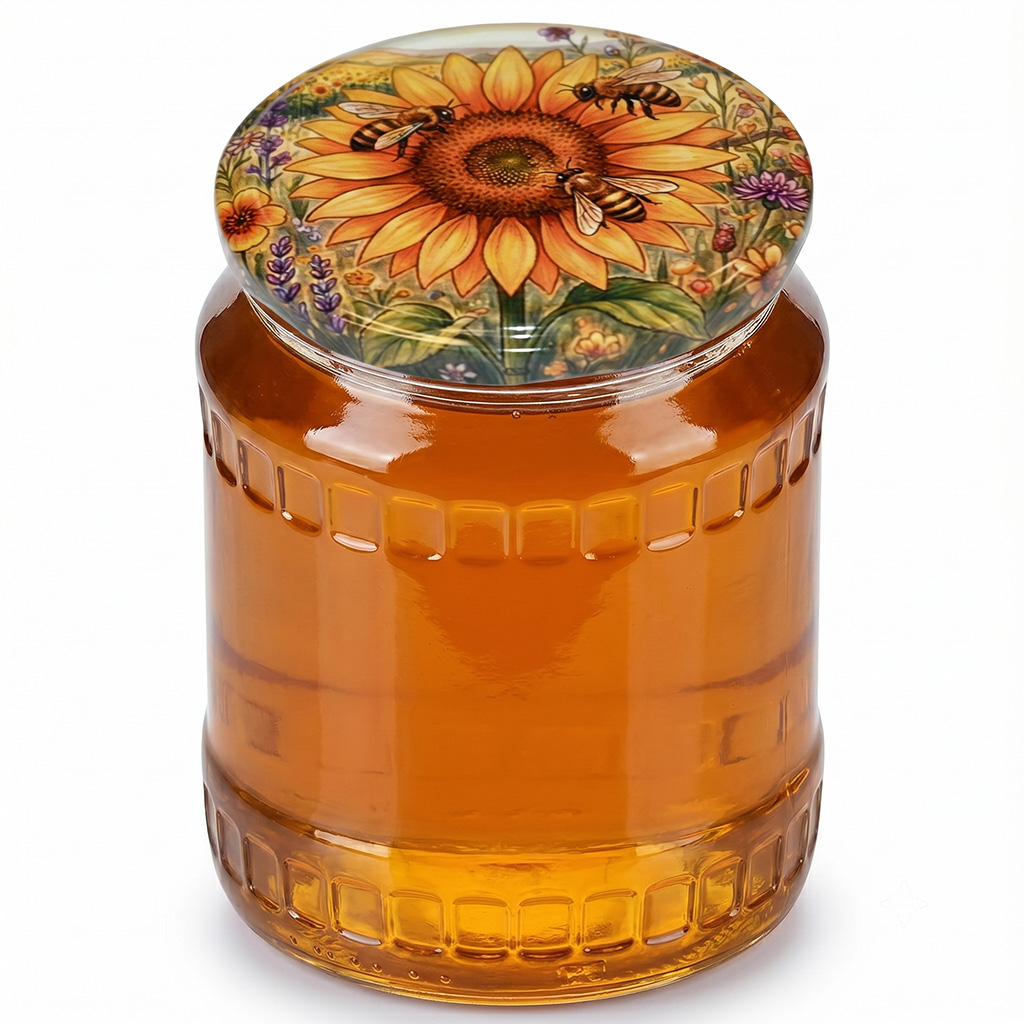 Twist-off lid for jar TO 82 - Painted Sunflower - HOJ4