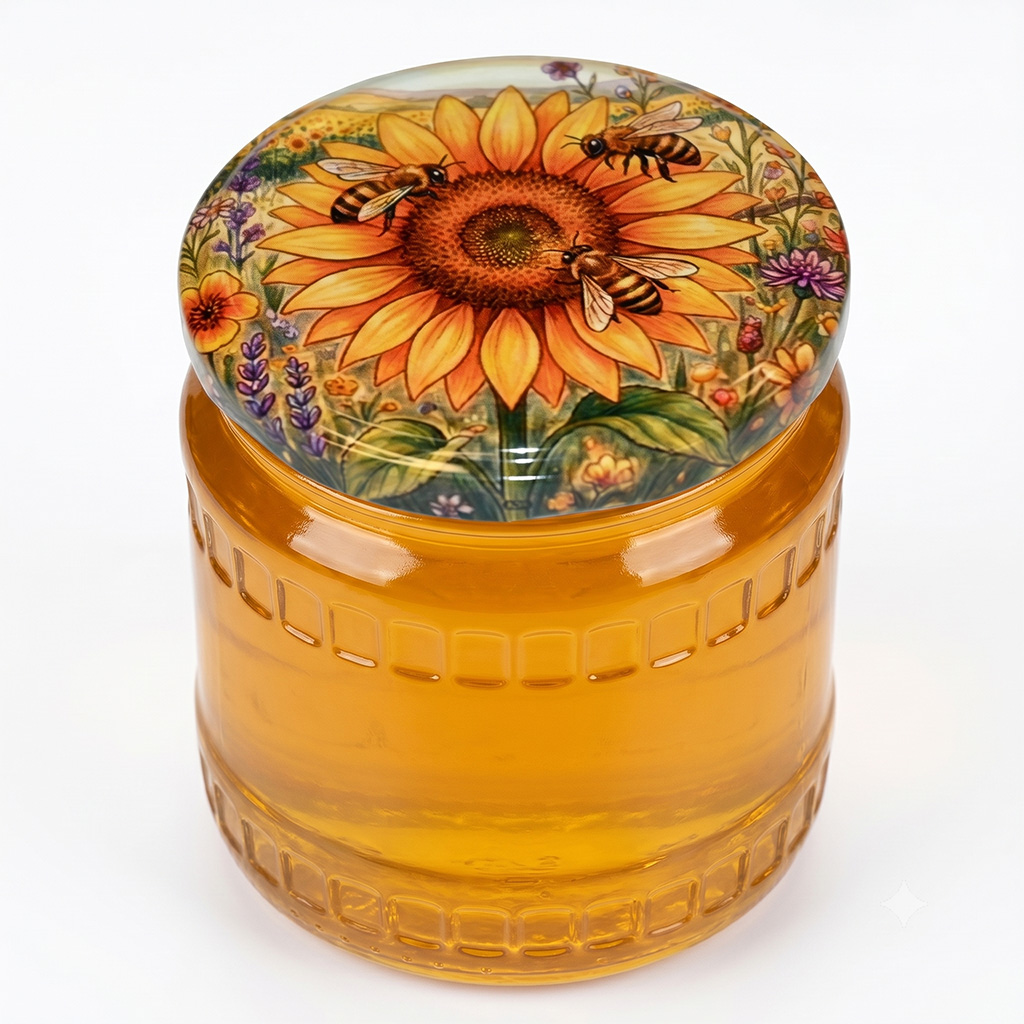 Twist-off lid for jar TO 82 - Painted Sunflower - HOJ4