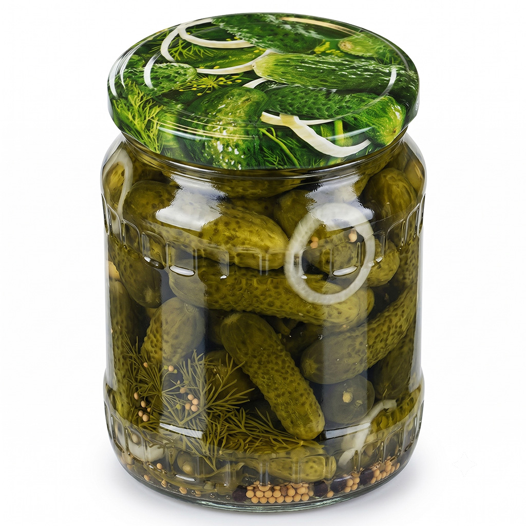 Twist-off canning lid for jar TO 82 - RTS - Cucumbers