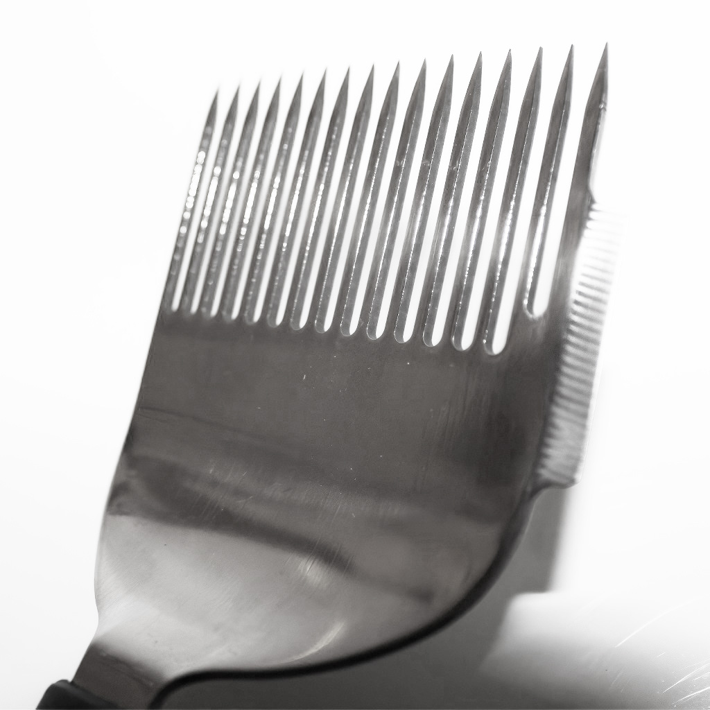 Stainless steel uncapping fork, 16 needles