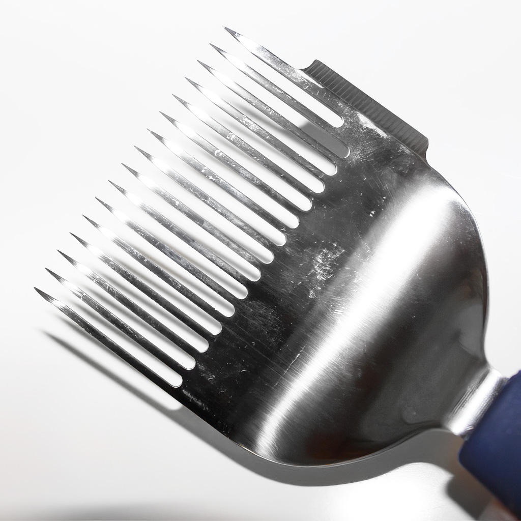 Stainless steel uncapping fork, 16 needles